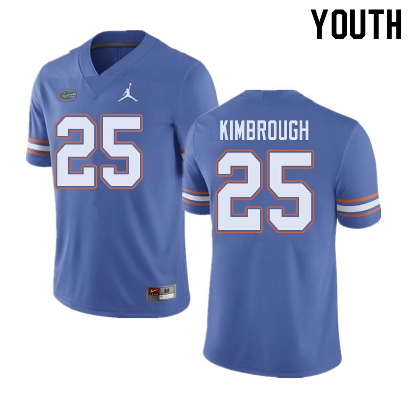 NCAA Florida Gators Chester Kimbrough Youth #25 Jordan Brand Blue Stitched Authentic College Football Jersey XRC8564CS